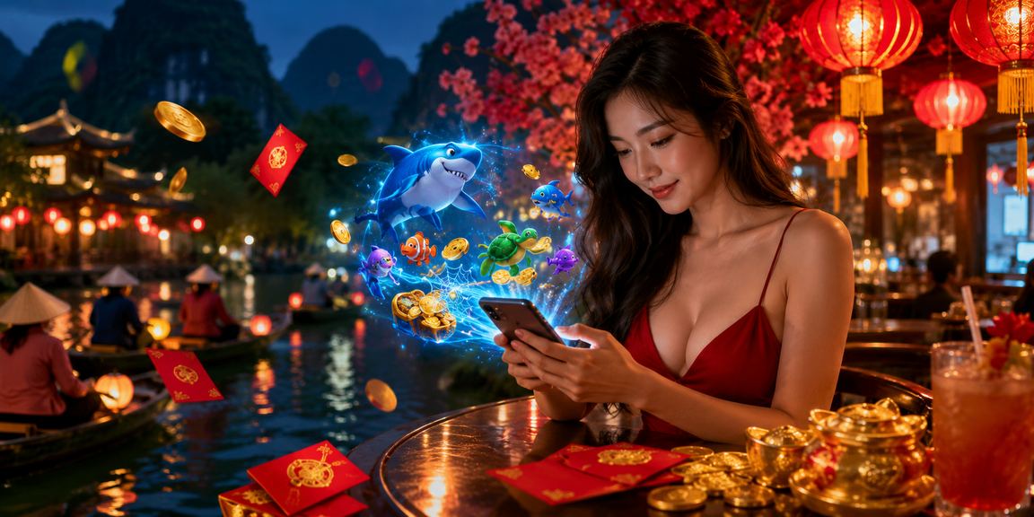 Trò chơi bắn cá về đêm tại chợ đêm Ninh Bình